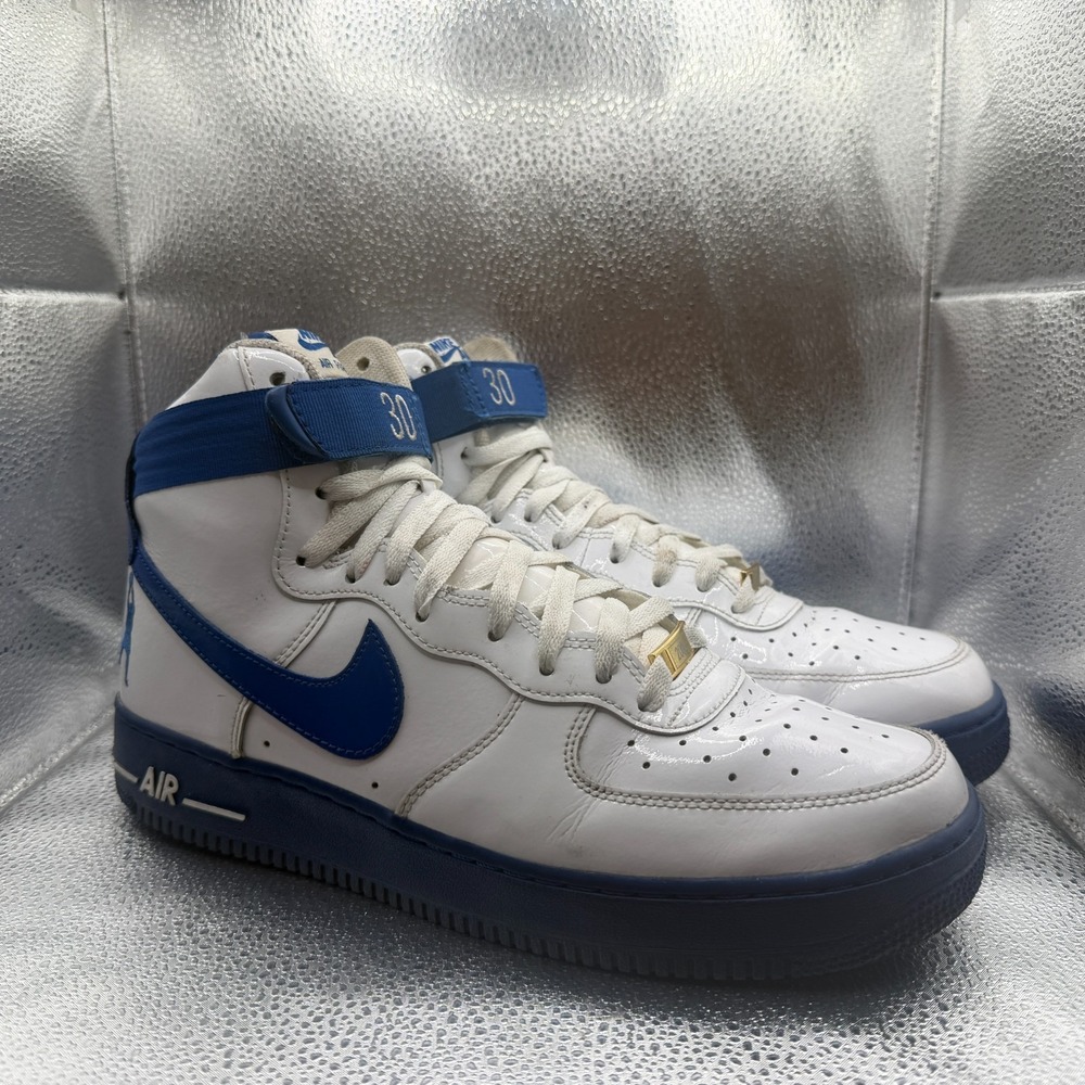 Size 10.5 Nike Air Force‎ 1 Sheed Hi Rude White Royal Blue Mens Shoes AQ4229-100